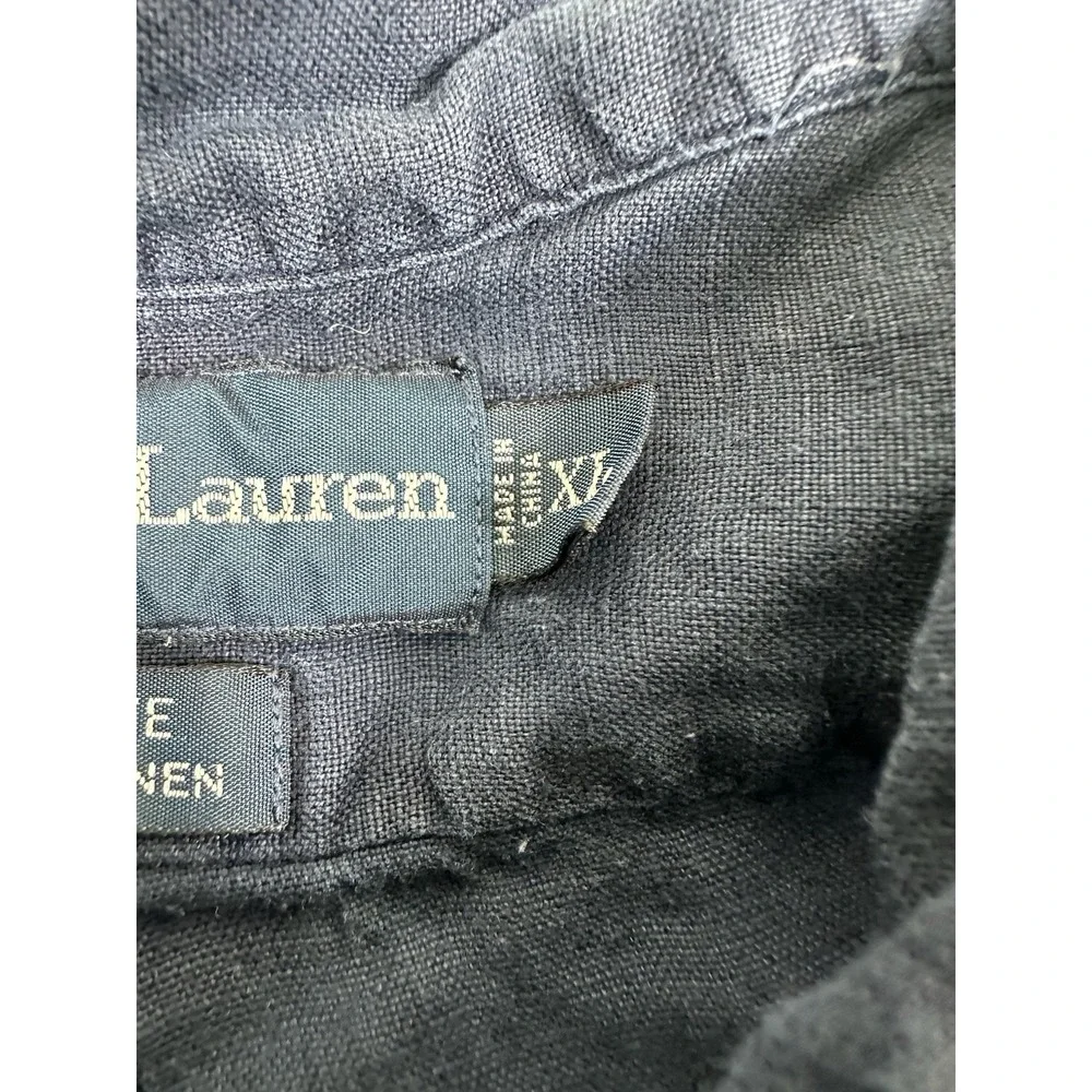 Polo Ralph Lauren Blue Pure Linen Blake VTG S/S Button Front Size XL